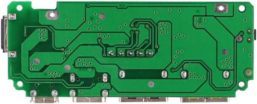 لوحة شاحن بطارية ليثيوم 18650 بمنفذ USB مزدوج 5 فولت 2.4 امبير، وحدة باور بانك ميني نوع سي مع شاشة عرض LED مزودة بلوحة صغيرة للحماية من الشحن الزائد والتفريغ الزائد من وسدمافيز، قطعة واحدة