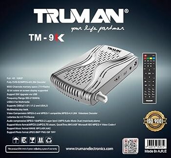 جهاز استقبال رقمي صغير TM 9K بتصميم عالي الدقة HD من ترومان