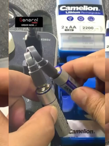 2حجر ساعة وريموت حجم الكبير  AA  شحن تايب سى من شركة Camelion مع وصلة شحن تايب سى