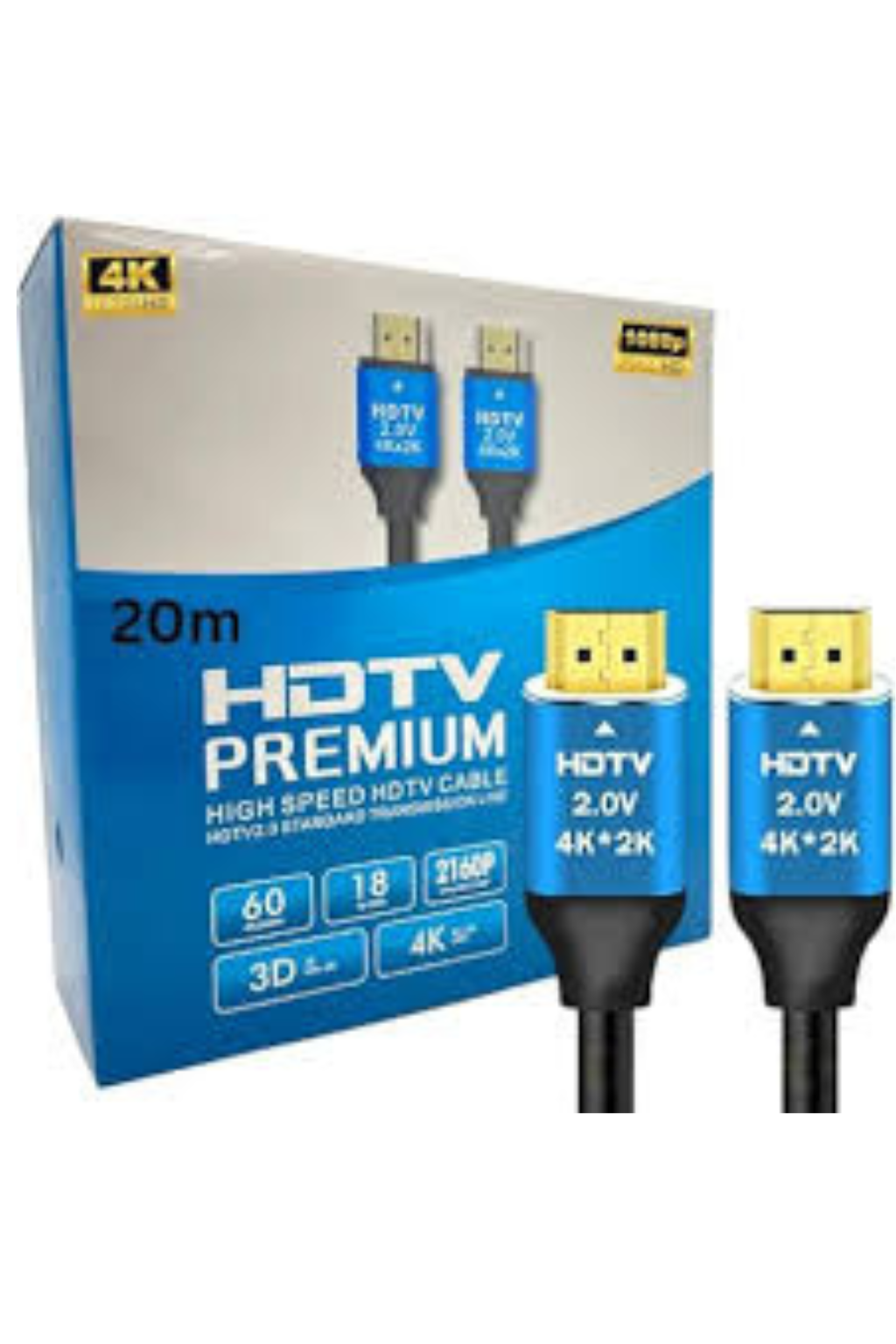 كابل  20 متر على باكت hd 4k